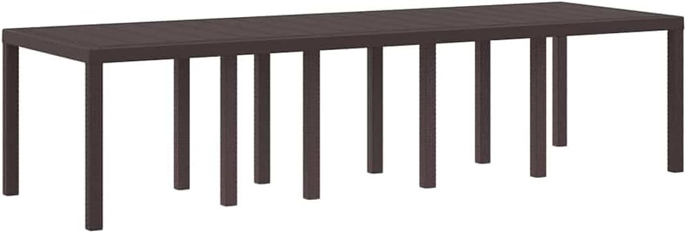 vidaXL Gartentisch Braun 300 x 100 x 73 cm Poly-Rattan