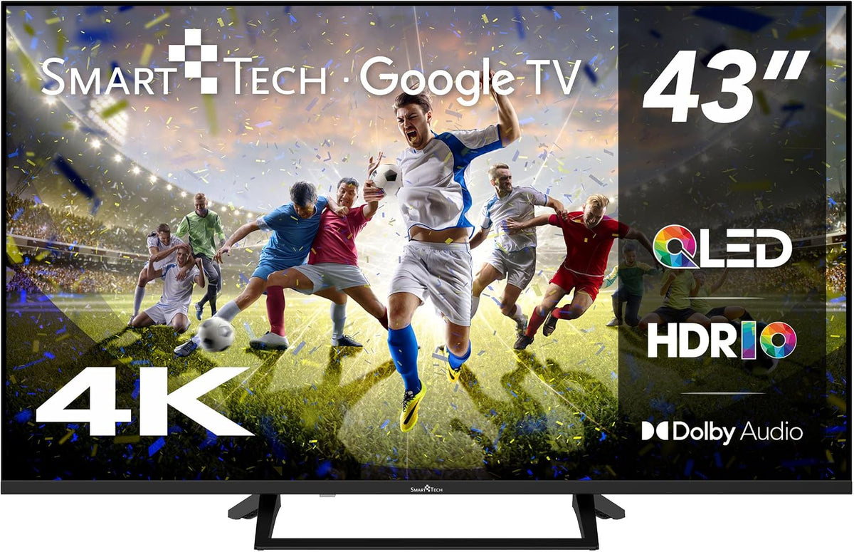 Smart Tech 43QG06V QLED Fernseher 43 Zoll Google Smart TV 4K UHD Auflösung