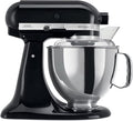 KitchenAid Küchenmaschine, 4.8 L, Teigknetmaschine mit 5 Zubehör, 2 Schüsseln aus Edelstahl, Artisan, Kippbarem Food Processor, Onyx schwarz