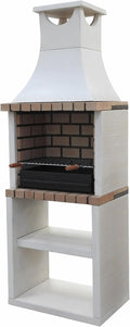 MOVELAR, 70 x 47 x 221 cm) REF: M00211, Beton-Grill für Holz und Holzkohle Modell Nola Plus Deluxe (Beige und feuerfestem Ziegel