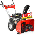 HECHT Schneefräse Benzin, 2-stufig, 6-Vorwärts- & 2-Rückwärtsgänge, 56 cm Arbeitsbreite, 40 cm Arbeitshöhe, 11 m Auswurfweite, mit E-Start