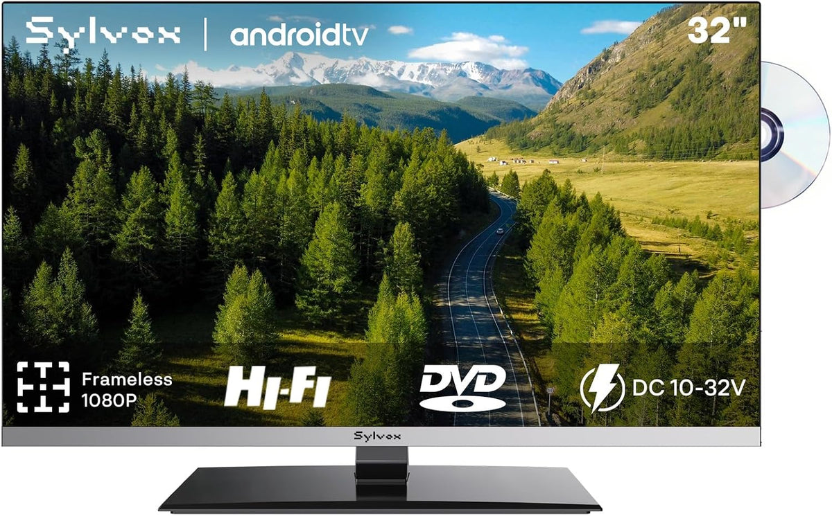 SYLVOX 32 Zoll Smart Fernseher für Wohnmobile, 1080P Buit in DVD Player
