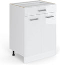 Vicco Küchenunterschrank R-Line, 60 cm, Weiß Hochglanz