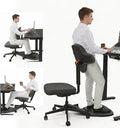 Newtral Stehpult-Stuhl, Standing Mate-Sitz für Sitz-Steh-Wechsel, ergonomischer Anlehn-Hocker mit Anti-Ermüdungsmatte, Pferdesattel-Stuhl
