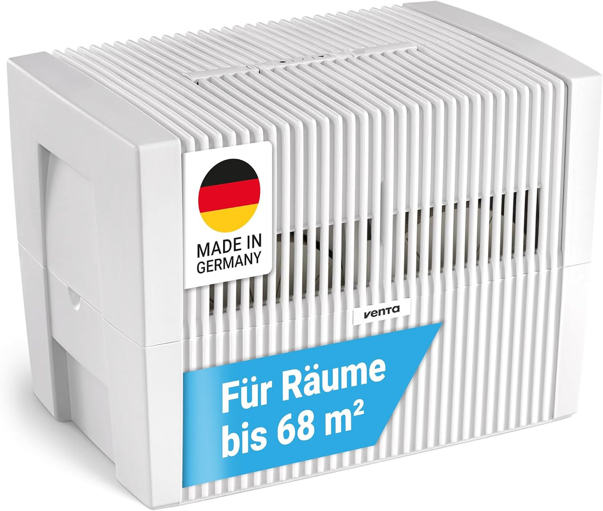 Venta Luftbefeuchter LW45 Classic Original, hygienische Kaltverdunstung ohne Filter, sehr leise 20 dB(A), großer 10 l-Tank, bis 68 m²