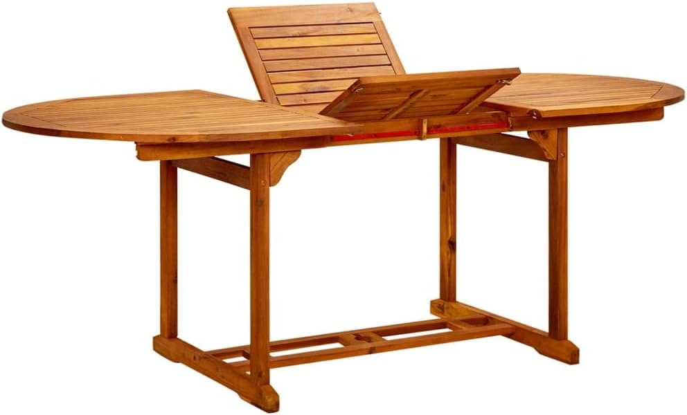 HUAKEHOM Akazienholz Gartentisch Ausziehbar Tisch Esstisch Gartenmöbel Holztisch Gartentisch 200x100x75 cm Massivholz Akazie