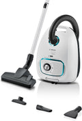 Bosch Staubsauger mit Beutel Serie 4 ProHygienic BGD41HYG, 600 W, für Allergiker, Hygiene-Filter, 10 Jahre Motorgarantie, integriertes Zubehör, weiß