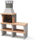 MOVELAR - Vorgefertigter Grillkamin aus Beton für Holz und Holzkohle Modell Liz Plus XL (Grau und Orange - 146 x 58 x 217 cm) REF: M00335