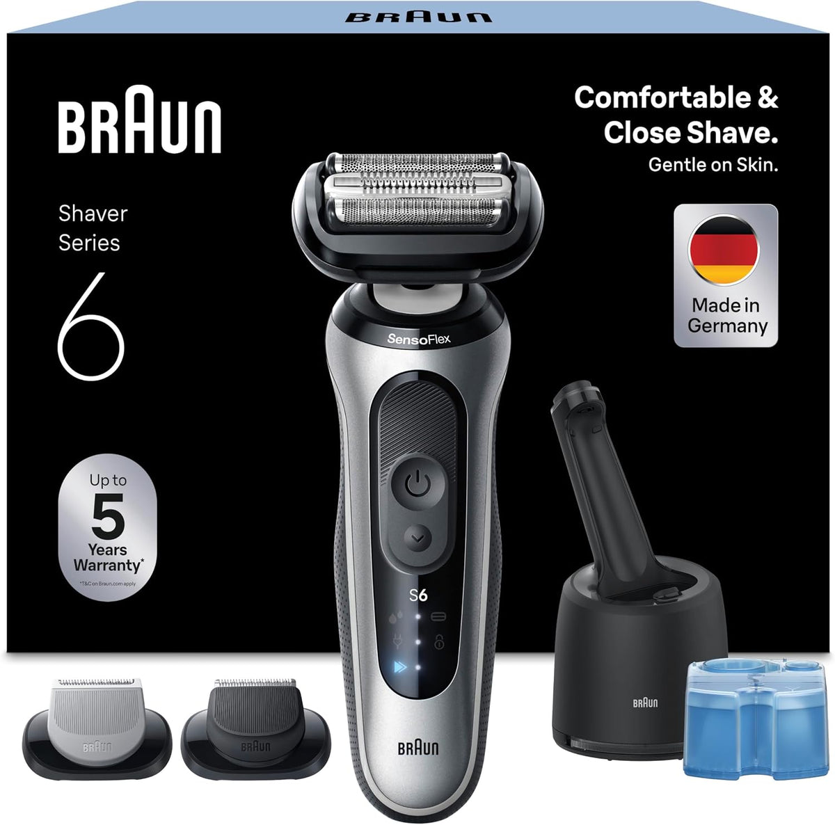 Braun Rasierer Herren Elektrisch Series 6, 62-S7650cc, Silber