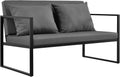 casa.pro Gartenbank 'Lerum' 70 x 114 x 60 cm Gartensofa Bank Parkbank Sitzbank Lounge Eisen Schwarz/Dunkelgrau
