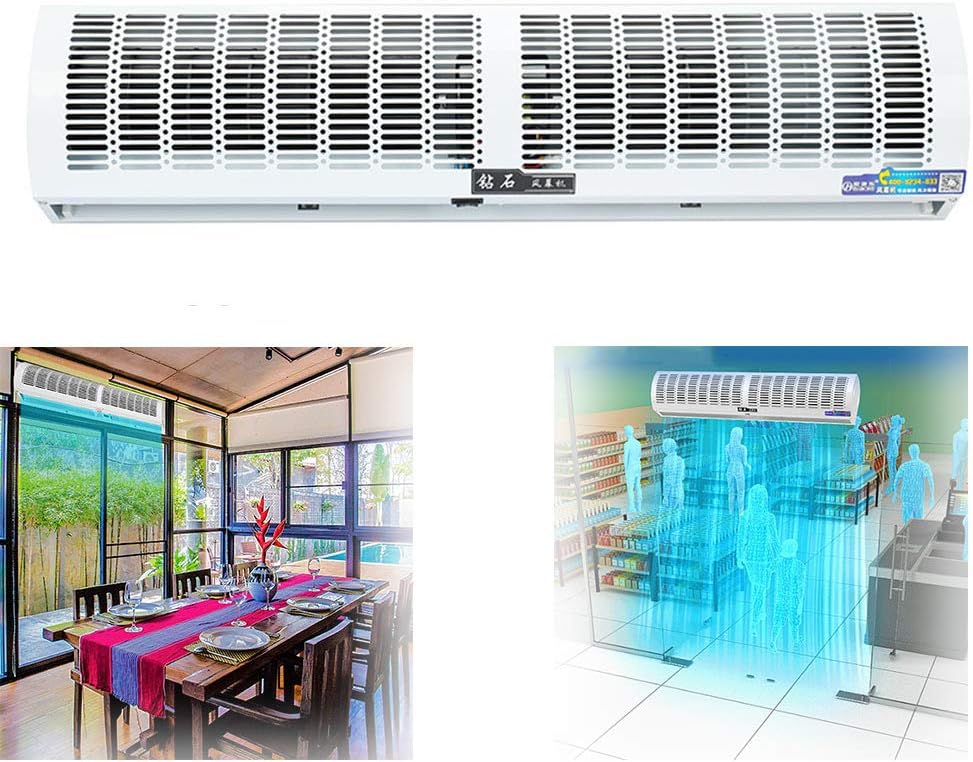 Über der Tür natürlicher Wind Luftschleier Wandventilator für Zuhause, 60 cm, 90 cm, 100 cm, 120 cm, 150 cm, Restaurant, Büro, Geschäftsräume, weiß