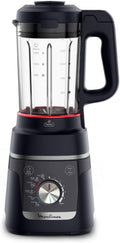 Moulinex Blendforce Cook, LM5768F0, Standmixer mit Kochen, heiße und kalte Rezepte, 5 automatische Programme, 6 Geschwindigkeiten + Pulse, Black Night