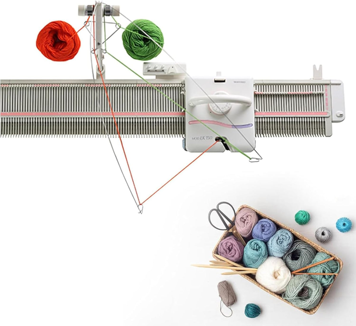 Strickmaschine, Automatische Strickmaschine Set mit 6,5 mm mittlerer Dicke, inklusive Garnnadeln und Zubehör, Handstrickausrüstung