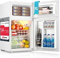FOHERE 90L Kühlschrank mit Gefrierfach Klein, 7-Stufen Thermostat, 26 Liter Gefrierfach 64 Liter Kühlschrank für Schlafzimmer, 43 dB, für Wohnheime