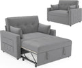 LUXOAK Schlafsofa 186 x 122 cm mit 5-stufig Verstellbarer Rückenlehne, 3-in-1 Schlafcouch mit Kissen und Seitentasche