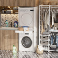 Waschmaschine Trockner Schrank mit Ausziehbrett, Waschturm,180*65*66cm, Tragfähigkeit 100 kg, An der Wand befestigt, Zwei Pakete