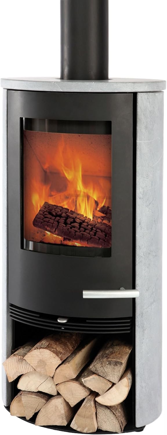 Kaminofen TermaTech TT20RS-S (5 kW) Specksteinverkleidung Schwarz Anschluss hinten
