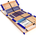 stabiler Lattenrost 100% BUCHE, 100% fertig montiert (140x200cm), Kopf- und Fußteil verstellbar, SCHULTERFRÄSUNG, 7 Zonen, 44 Federleisten, Mittelgurt