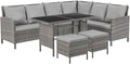 SVITA Madison Rattan-Lounge Polyrattan Ecksofa Gartenmöbel-Set Sofa Garnitur Couch-Eck