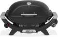 Weber Q2100N Gasgrill, 53 x 38cm Grillfäche, portabler BBQ Grill, 2-geteilter porzellanemaillierter Guss-Grillrost, 1 Brenner, hoher Deckel