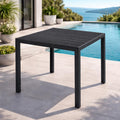 Mojawo Aluminium Gartentisch anthrazit/schwarz Esstisch Gartenmöbel Tisch Holzimitat Non Wood wetterfest 90x90x74cm