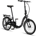 PACTO Premium Klappfahrrad Für Erwachsene, 27cm Aluminiumrahmen Bike 20 Zoll Aluminiumräder Bicycle, 6 Speed Shimano Gänge Faltrad