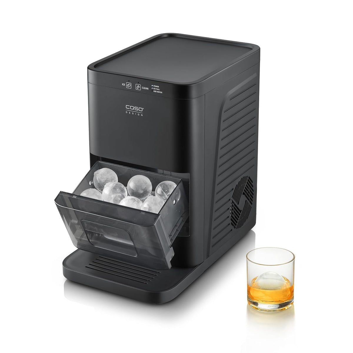 CASO IceBall Pro Eiskugelbereiter, kristallklare Eiskugeln 50–55 mm, für Whisky, 48 Eiskugeln in 24h, selbstreinigend, Gin & Cocktails