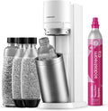 SodaStream Wassersprudler Duo mit CO2-Zylinder, 2X Glasflasche und 2X 1L spülmaschinenfeste Kunststoff-Flasche, Höhe: 44 cm, Weiß