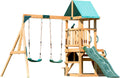 DOLPHIN PLAYGROUND T Schaukelgestell Outdoor-Set mit 2 Schaukeln, Robustes Outdoor-Spielgerät aus Zedernholz für Kinder ab 3 Jahren, Rutsche, Tafel