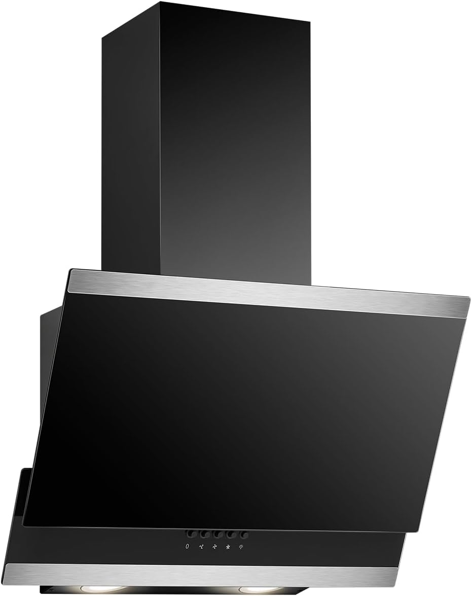 Bomann Dunstabzugshaube 60 cm, DU 7610 G, Abzugshaube mit 3 Leistungsstufen, Umluft & Abluft, Energieeffizienzklasse B, leise, inkl. Montagematerial