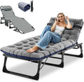 Folding Lounger, 200KG Belastbarkeit Klappbett Gästebett mit Matratze