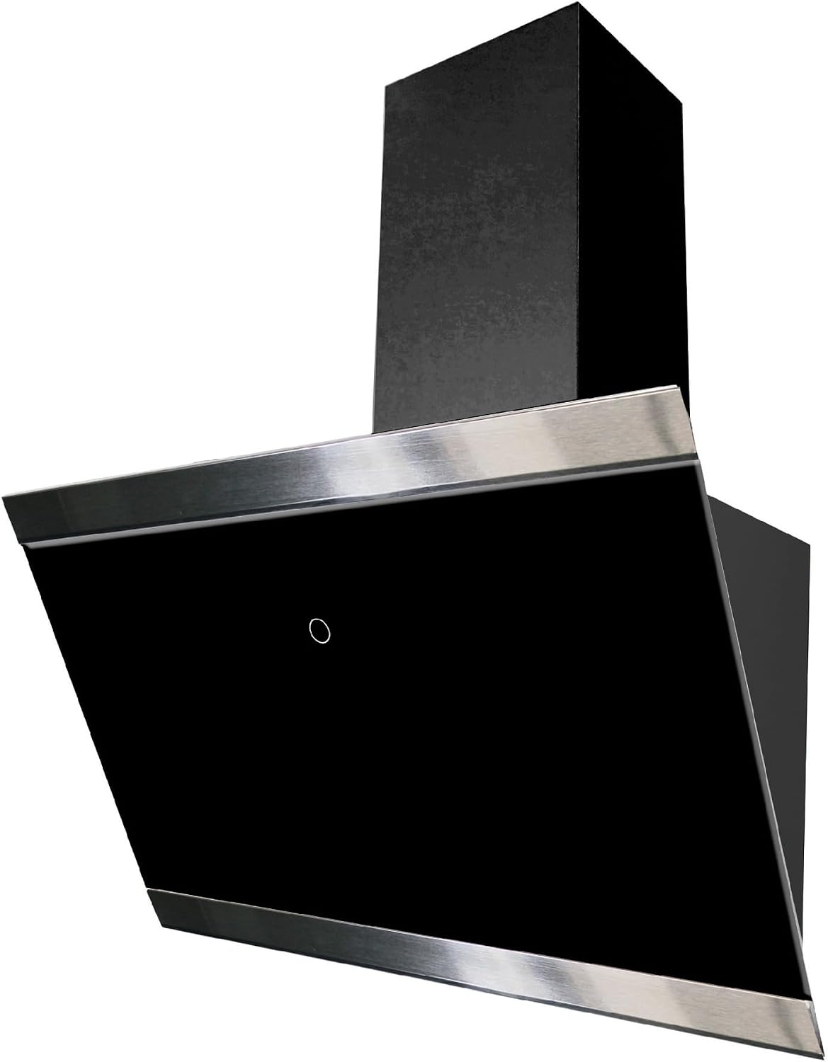 Respekta Dunstabzugshaube kopffrei / Dunstabzugshaube schräg 60 cm / Glasschirm mit Edelstahlrahmen in Schwarz / Abluft, CH89060S