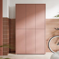 Forte Alice Springs Schuhschrank 100 110, moderner Schrank mit 6 Türen, 109,2 cm breit x 191,9 cm hoch x 34,9 cm tief, 15 Einlegeböden, Holzwerkstoff