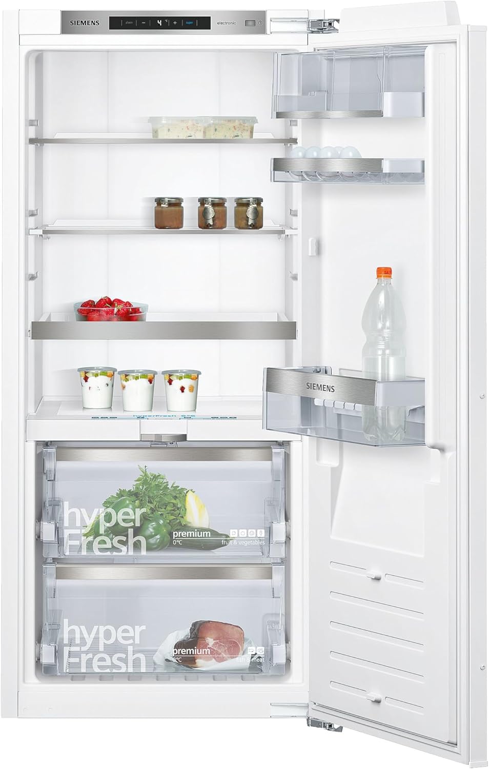 Siemens KI41FADE0 iQ700 Einbau-Kühlschrank, 187L, 138 kWh pro Jahr, hyperFresh Premium 0°, LED Beleuchtung, superCooling, Flachscharnier