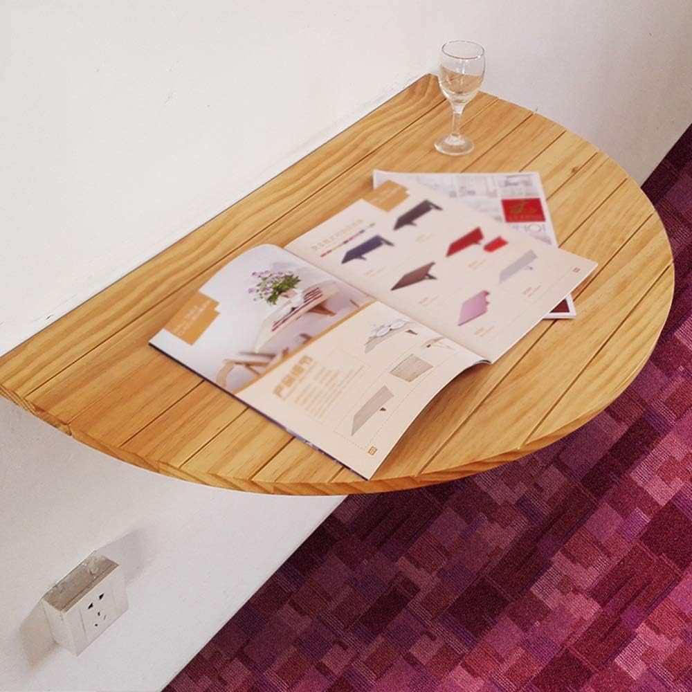 Klapptisch aus Massivholz, vielseitiger Halbrunder Wandtisch für Zuhause und Büro, Wandmontage, platzsparender Computertisch