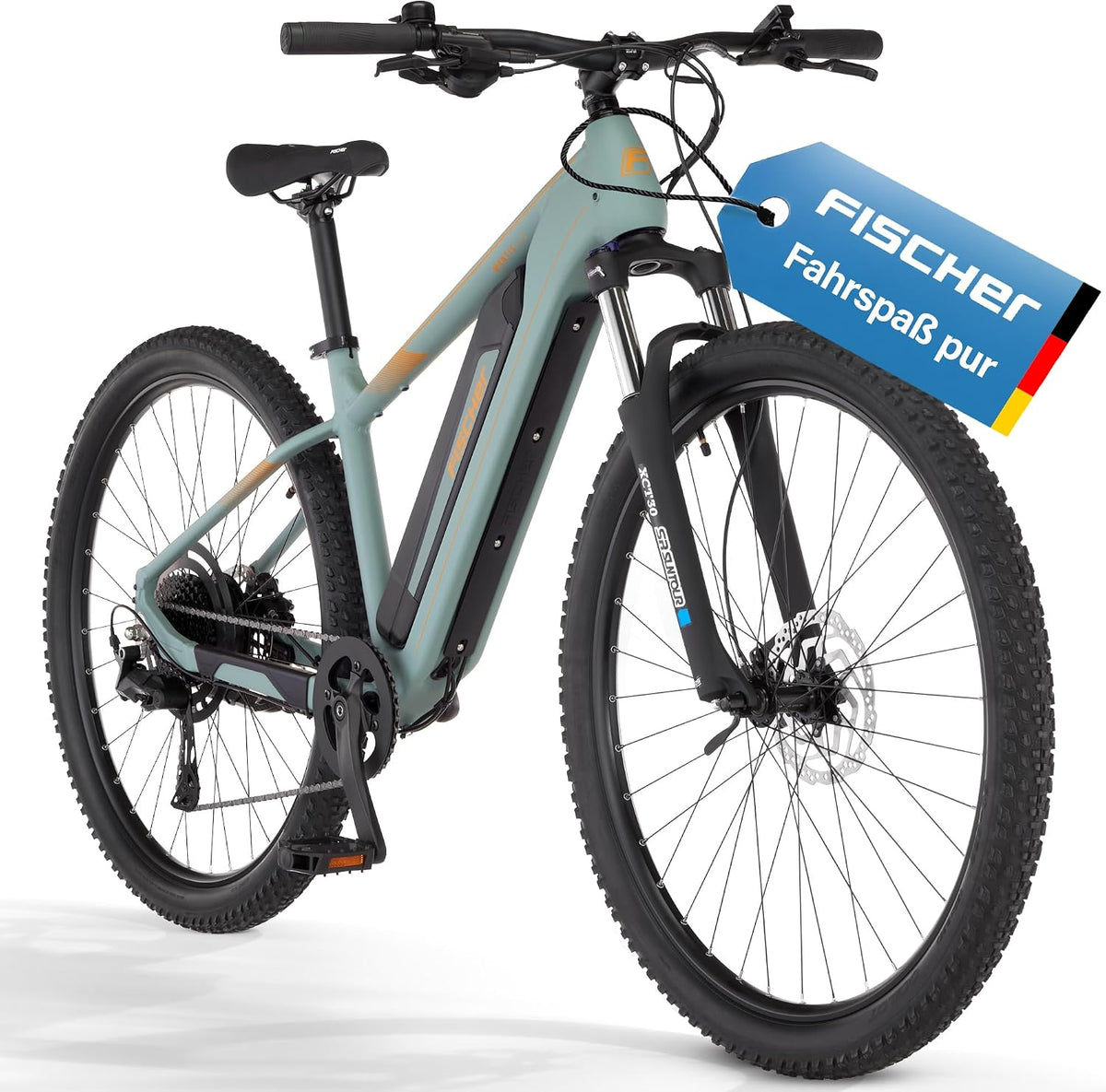 Fischer E-Bike MTB Montis 2.2 Active Elektrofahrrad für Damen und Herren, 48 V Akku, RH 49, Heckmotor 50 Nm