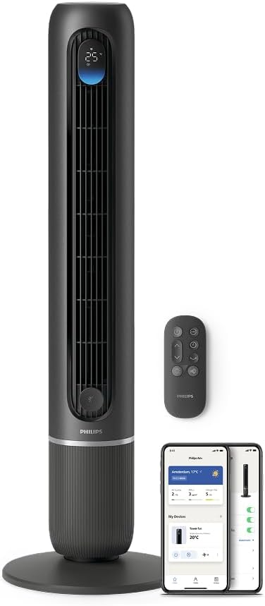 PHILIPS Turmventilator Smart 7000 Serie, Dunkelgrau, 2.440 m³/h Airflow