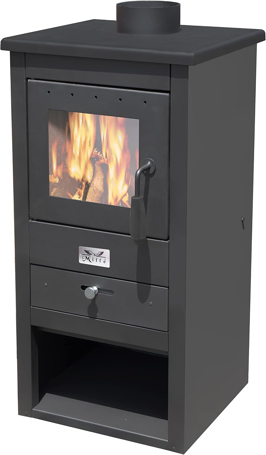 Holz- und Kohleofen 'Athena' aus lackiertem Stahl 10 kW Kamin mit Glaskeramik h 86 cm Produktion Made in Italy 2 Jahre Garantie Heizung Haus
