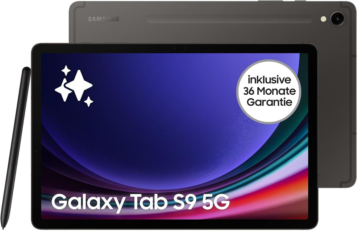 Samsung Galaxy Tab S9 AI-Android-Tablet, 128 GB/8 GB RAM, Simlockfrei ohne Vertrag, 5G, MicroSD-Kartenslot, Inkl. S Pen, Graphit