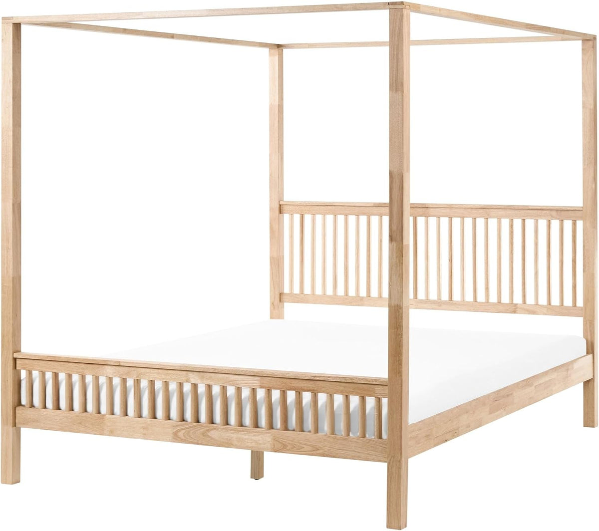 Himmelbett Holz hellbraun 180 x 200 cm mit Lattenrost modern Harfleur