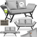 KESSER Gartenbank Polyrattan Luna mit Liegefunktion Gartensofa 4 in 1 Verstellfunktion Gartencouch Wetterfest Balkonsofa Verstellbare Armlehnen