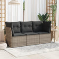 Festnight Gartensofa Rattan Sofa mit Stauraum 3 Sitzer Lounge Sofa Outdoor Rattansofa 3er Balkon Lounge Klein Balkonmöbel Couch Gartenlounge