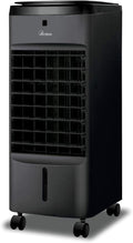 Ardes Penny Q-BLACK Verdunstungskühler 60W mit Automatischer Oszillation, 4 L Tank und Rollen, 3 Geschwindigkeiten, Timer 7,5 h, mando