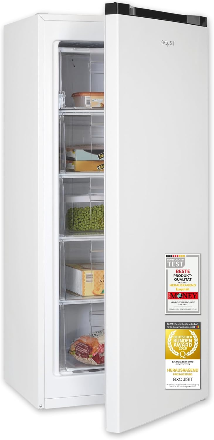 Exquisit GS5145-050C Gefrierschrank, 145 l Gefriergerät, Energieklasse C