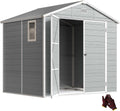 Outsunny Gerätehaus 4,1m² mit Satteldach Tür 240 x 190 x 228 cm Hellgrau