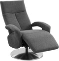 CAVADORE TV-Sessel Tirol/Fernsehsessel mit manuell verstellbarer Relaxfunktion/74 x 112 x 82/Strukturstoff: Grau